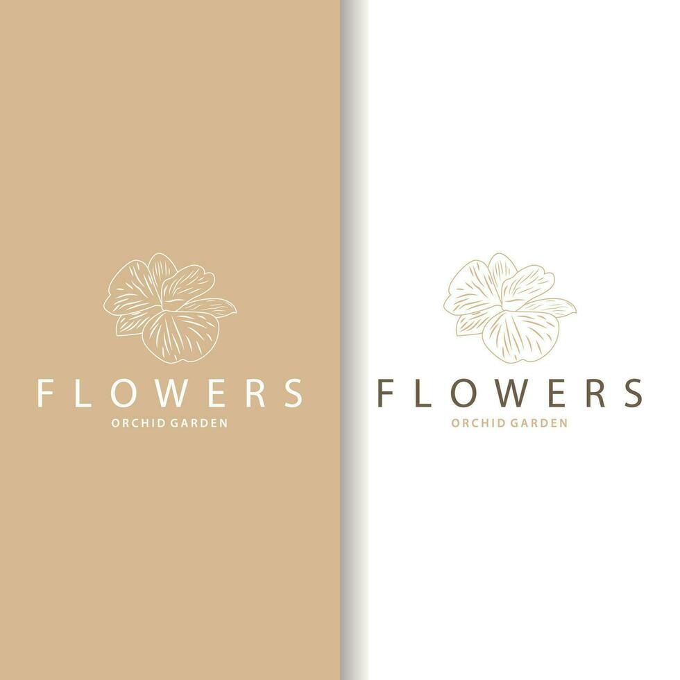 orchidee logo gemakkelijk luxueus en elegant bloem ontwerp voor salon schoonheidsmiddelen spa schoonheid vector