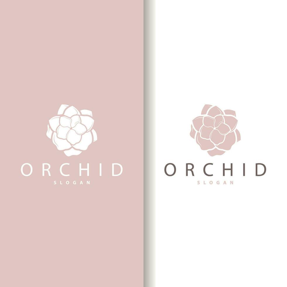 orchidee logo gemakkelijk luxueus en elegant bloem ontwerp voor salon schoonheidsmiddelen spa schoonheid vector