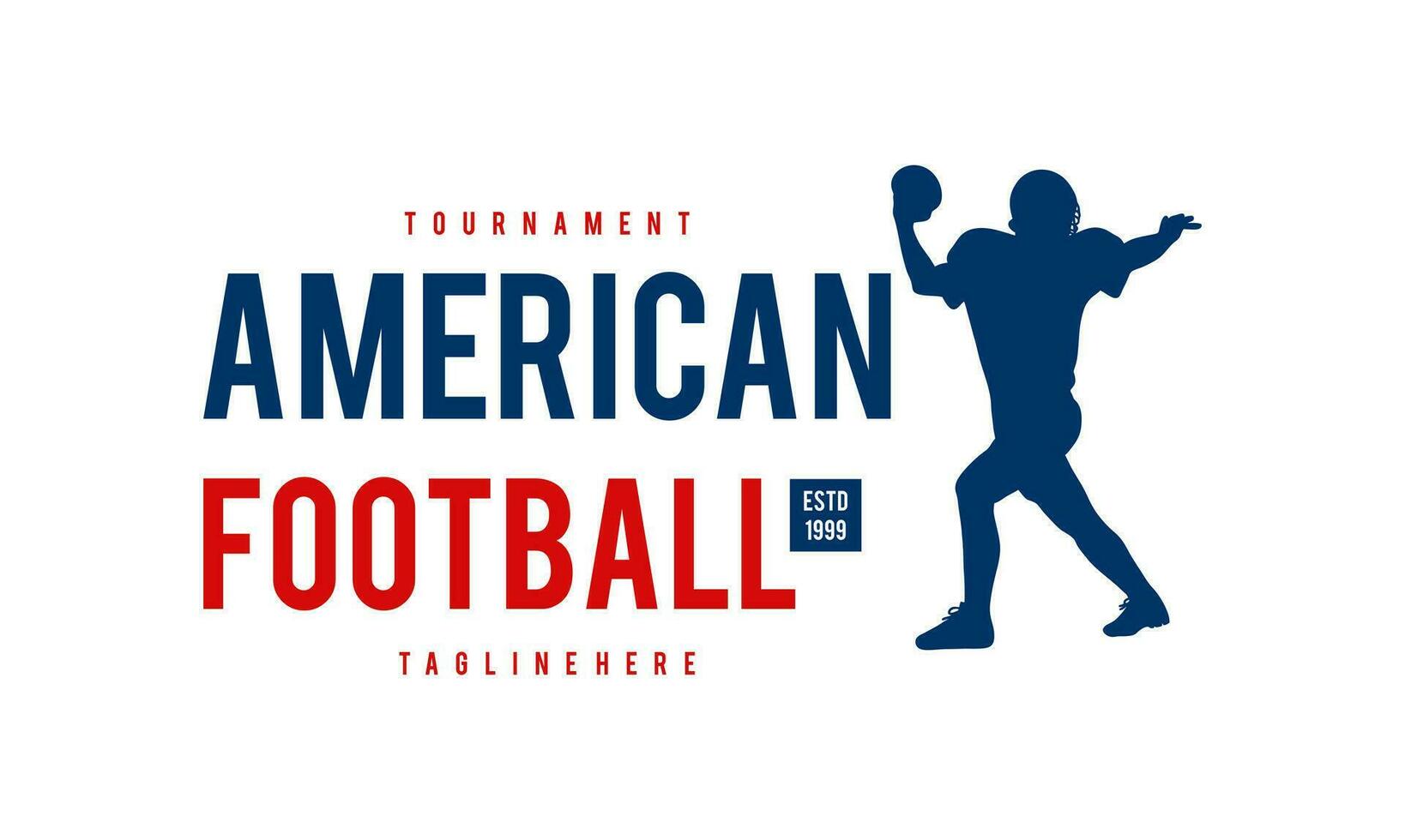 Amerikaans Amerikaans voetbal speler silhouet logo Amerikaans Amerikaans voetbal toernooi logo vector