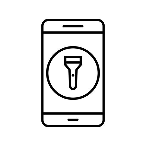 Flash Light Mobiele applicatie Vector Icon