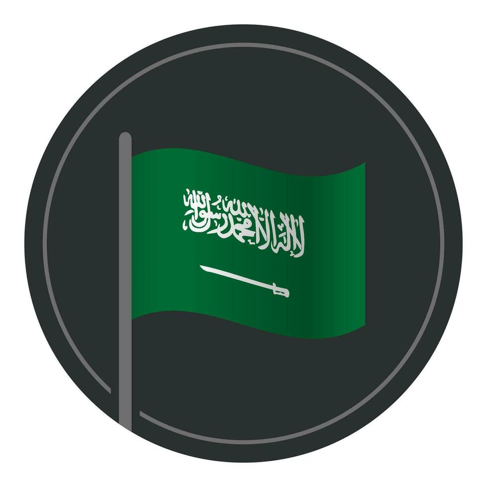 abstract saudi Arabië vlag vlak icoon in cirkel geïsoleerd Aan wit achtergrond vector