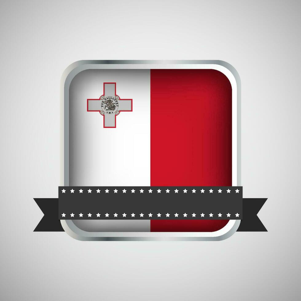 vector ronde banier met Malta vlag