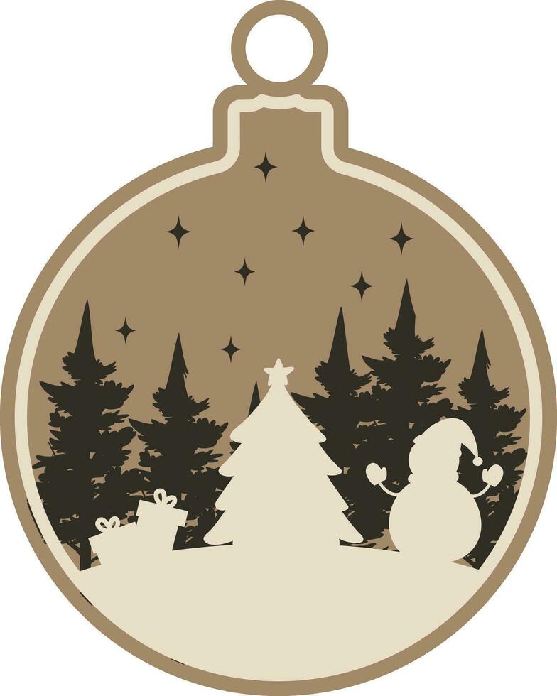 Kerstmis ornament, papier besnoeiing en hout besnoeiing sjabloon vector