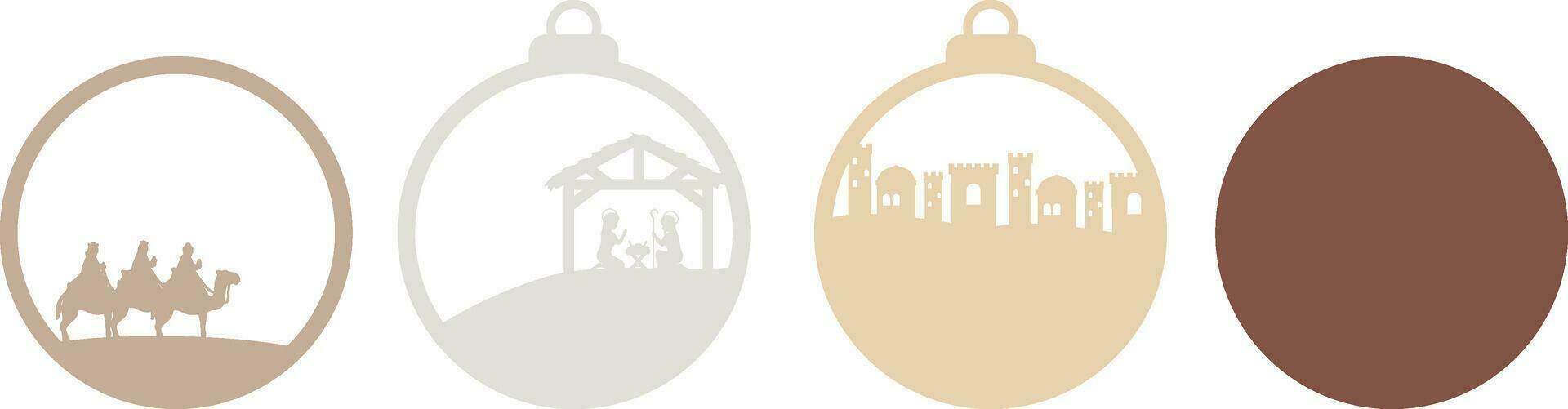 geboorte tafereel Kerstmis decoratief ornament vector