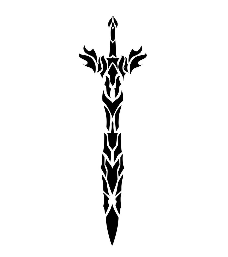illustratie vector grafiek van tribal kunst ontwerp zwaard tatoeëren
