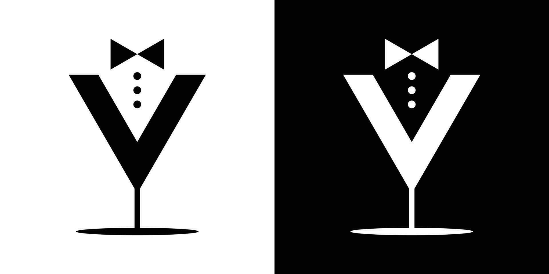 logo ontwerp cocktail en mensen icoon vector inspiratie