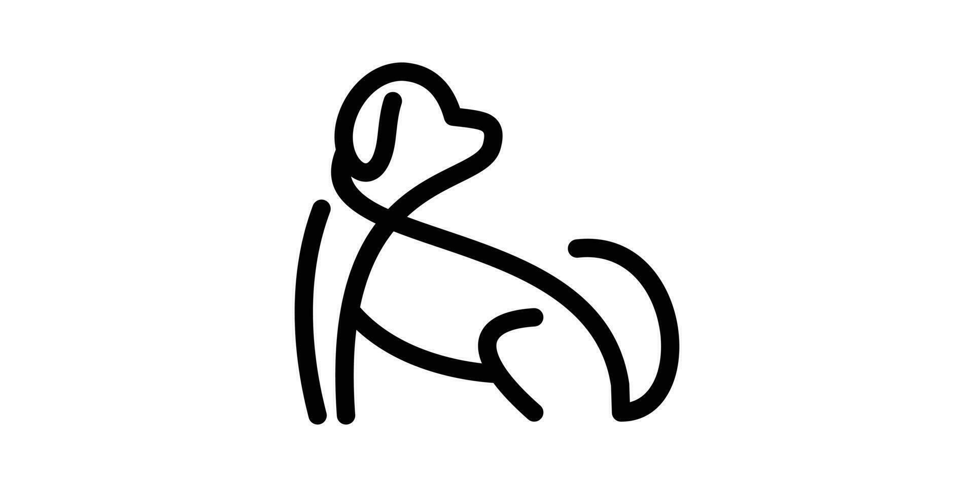 logo ontwerp minimalistische hond icoon vector illustratie