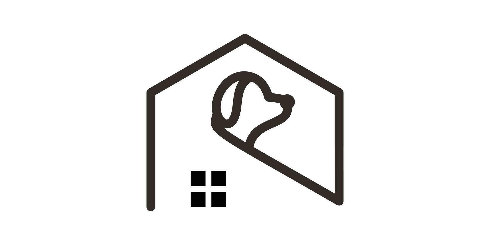 logo ontwerp huis hond icoon huisdier vector inspiratie
