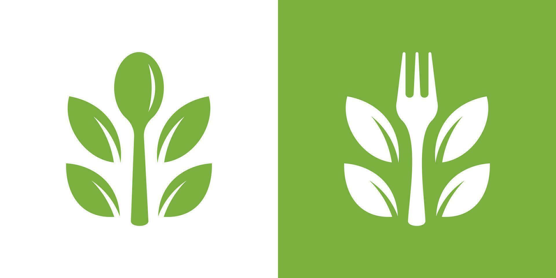 logo ontwerp restaurant biologisch voedsel icoon vector inspiratie