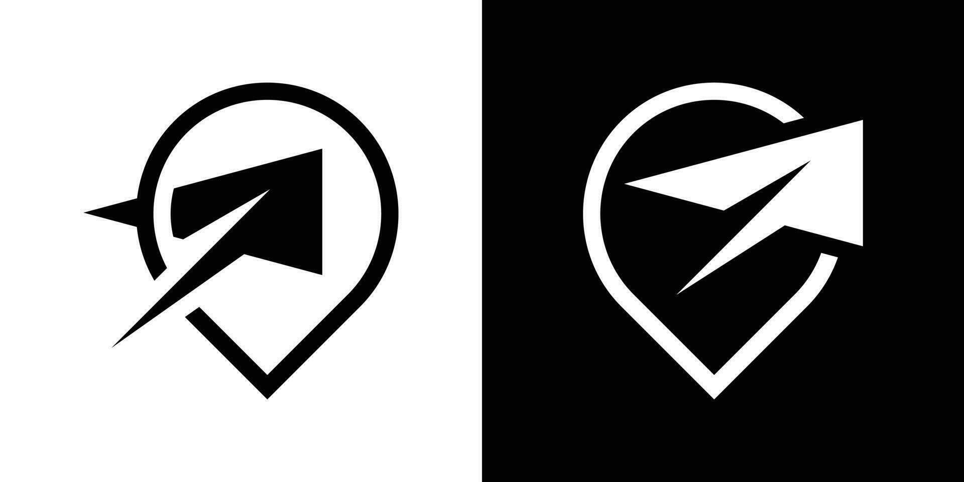logo ontwerp pin vlucht icoon vector illustratie