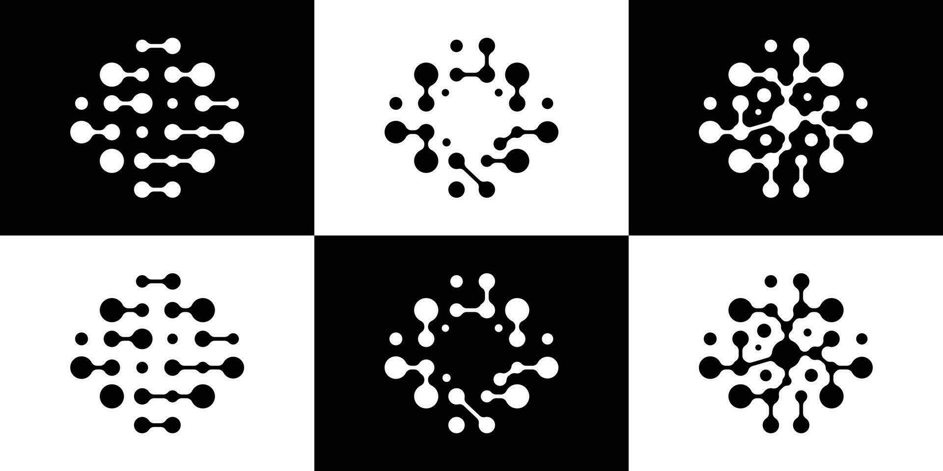 cirkel verbinding logo ontwerp technologie icoon vector illustratie 1