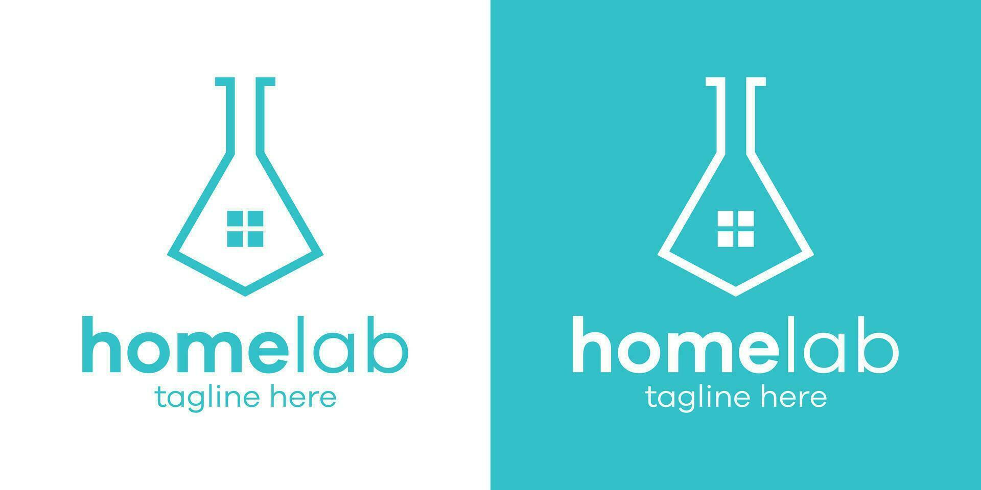 logo ontwerp laboratorium en huis icoon vector inspiratie