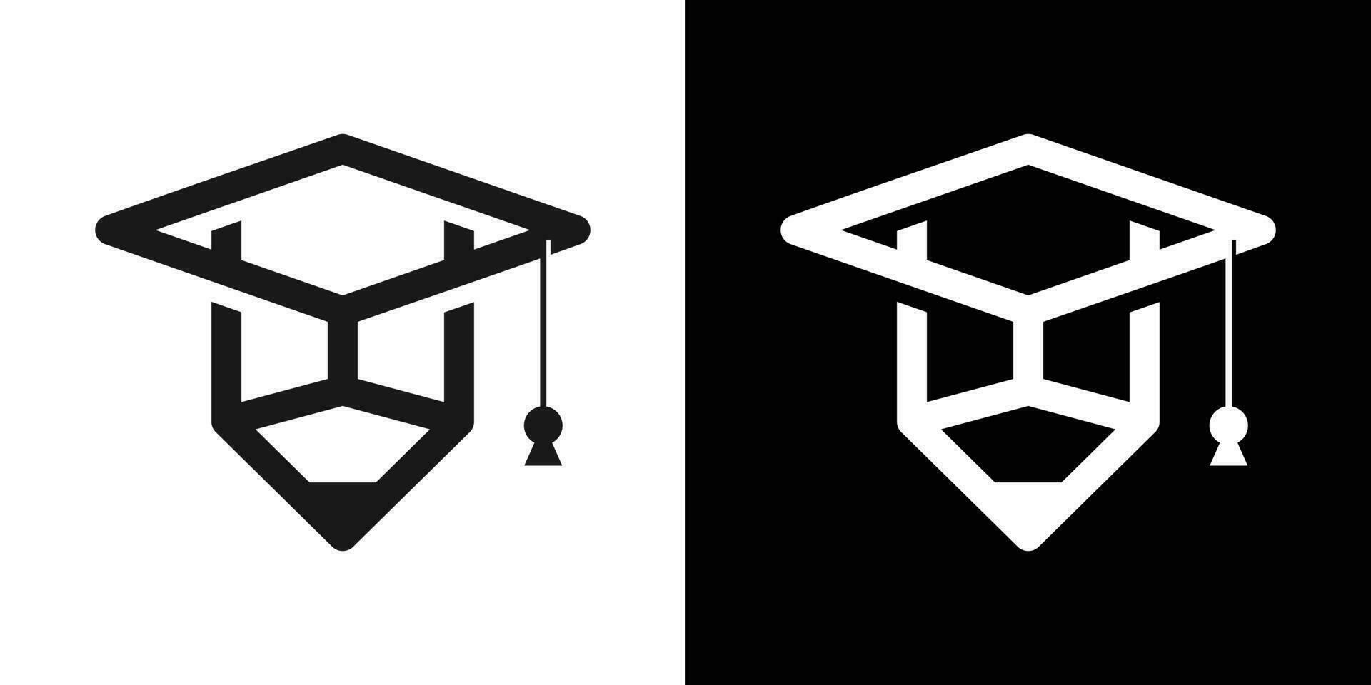 logo ontwerp hoed diploma uitreiking en huisdier icoon onderwijs vector illustratie