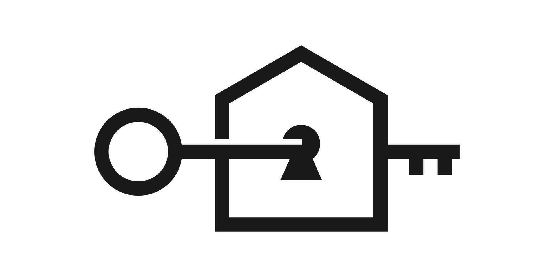 logo ontwerp sleutel huis ikon vector illustratie