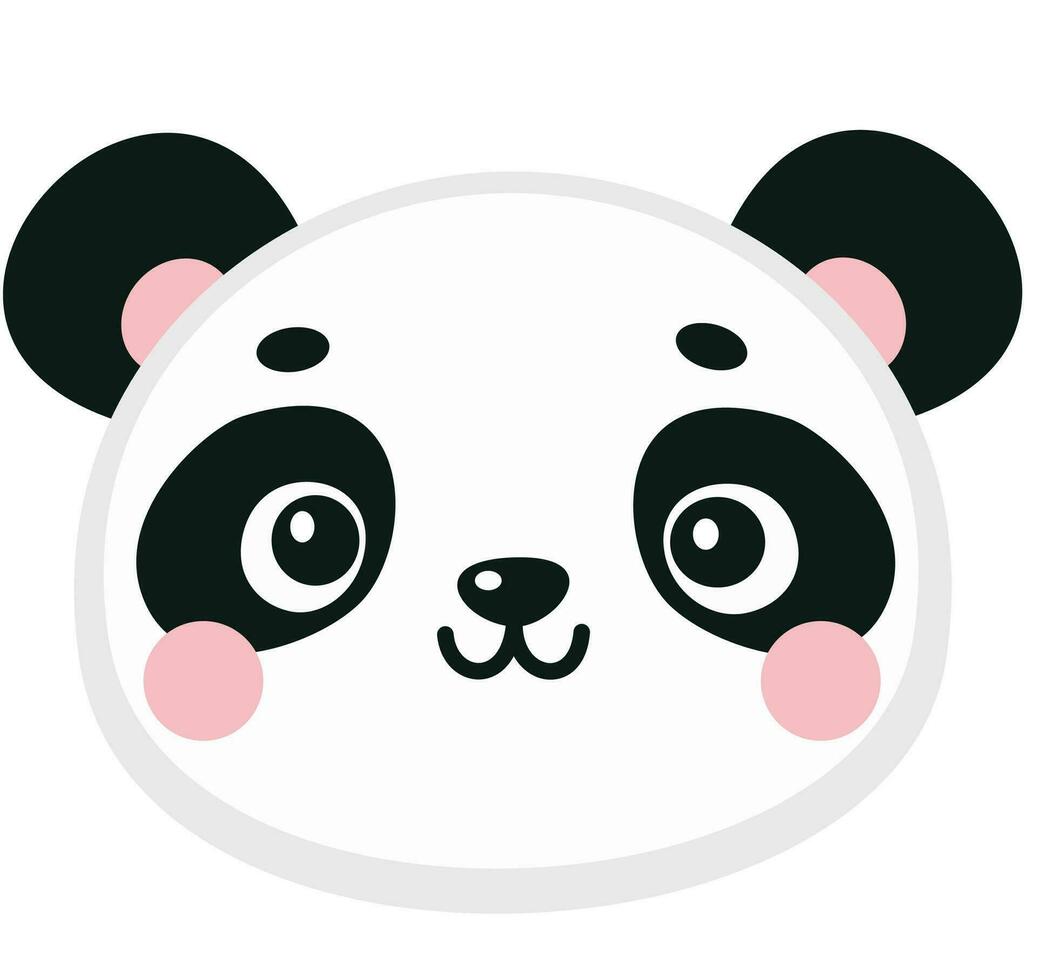 schattig panda gezicht, vlak vector kinderen illustratie Aan wit achtergrond