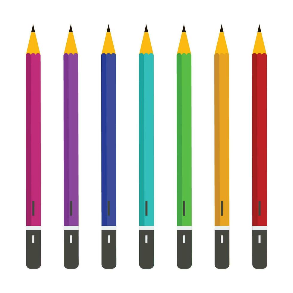 vector potlood kleurrijk realistisch reeks geïsoleerd Aan wit