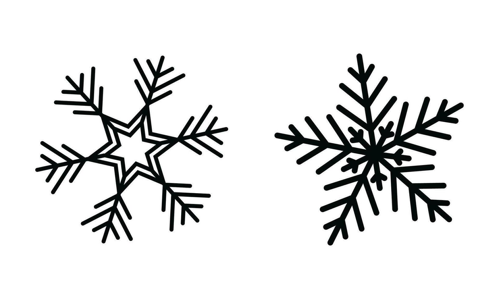 vector verschillend sneeuwvlokken Aan wit achtergrond