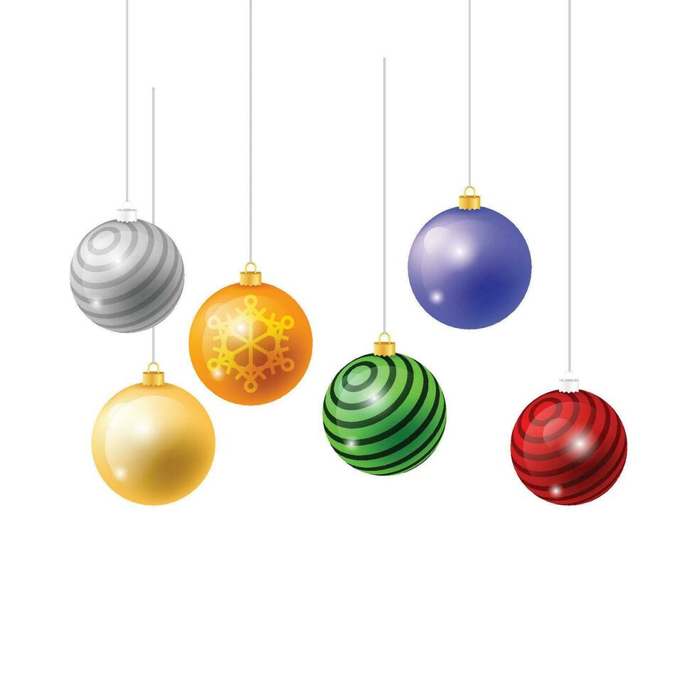 vector elegant en realistisch Kerstmis bal verzameling