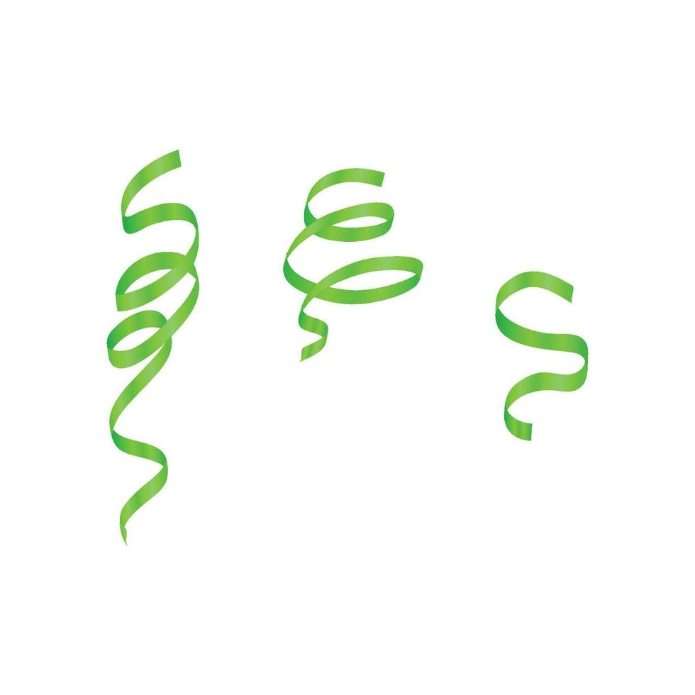 vector realistisch groen confetti linten reeks ontwerp