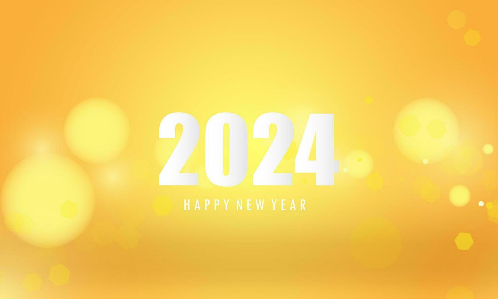 abstract goud kleur achtergrond bokeh licht voor vector magie vakantie gelukkig nieuw jaar 2024 poster ontwerp