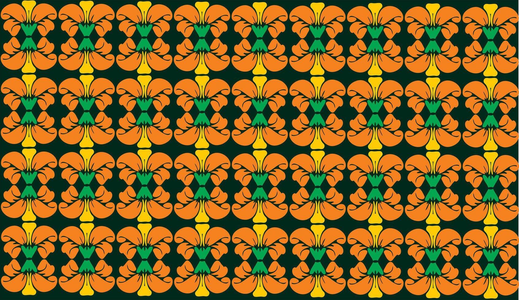 oranje bloem behang ontwerp, bloem patroon, bloem achtergrond vector