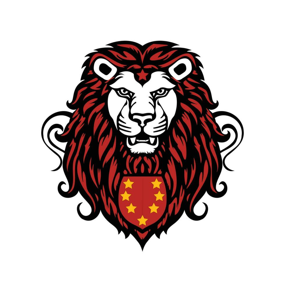 tijger woede gezicht met rood en zwart kleur vector illustratie mascotte logo vector