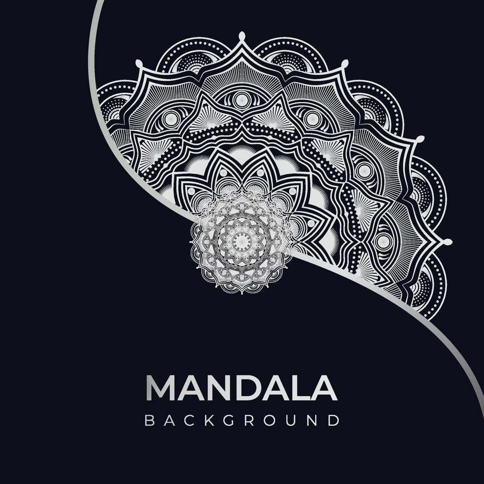 luxe mandala met zilveren arabesk patroon arabische achtergrond. abstracte sier ramadan stijl decoratieve mandala vector