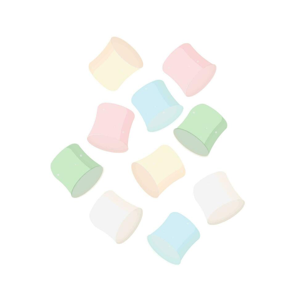 logo illustratie marshmallows met pastel kleur vector