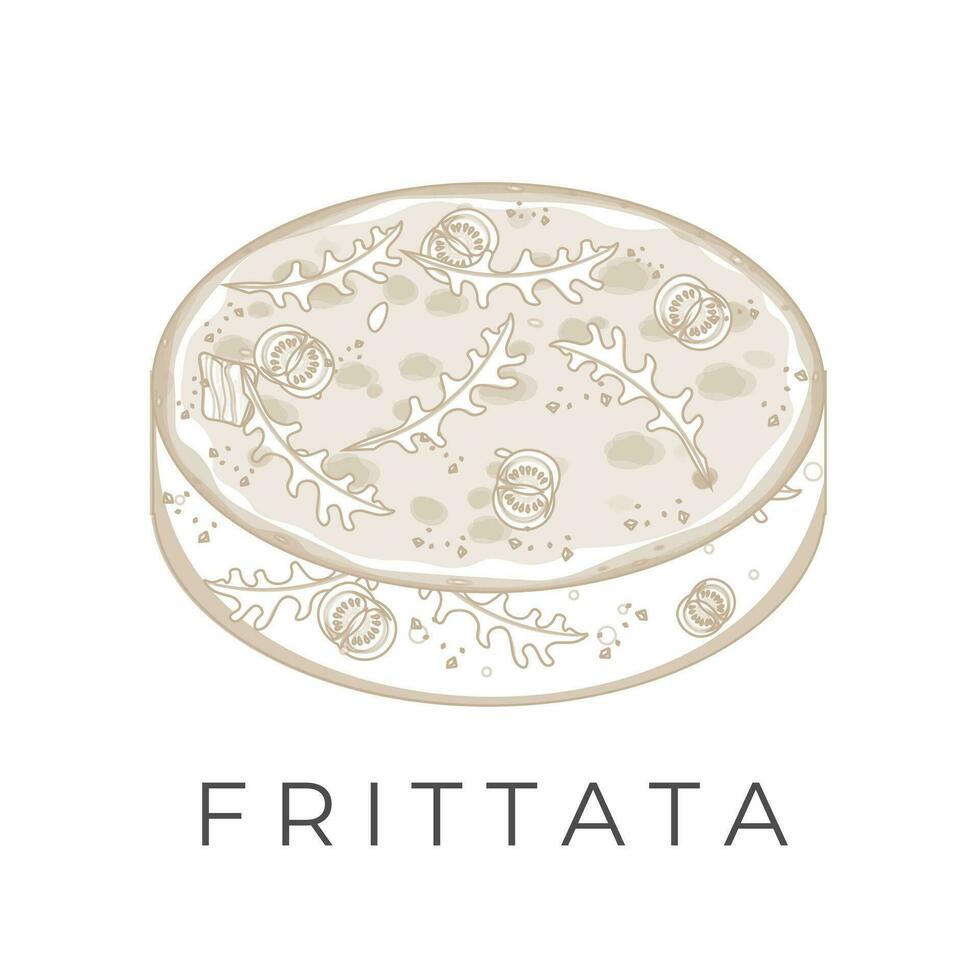 fritata frittata gemakkelijk lijn kunst vector illustratie logo