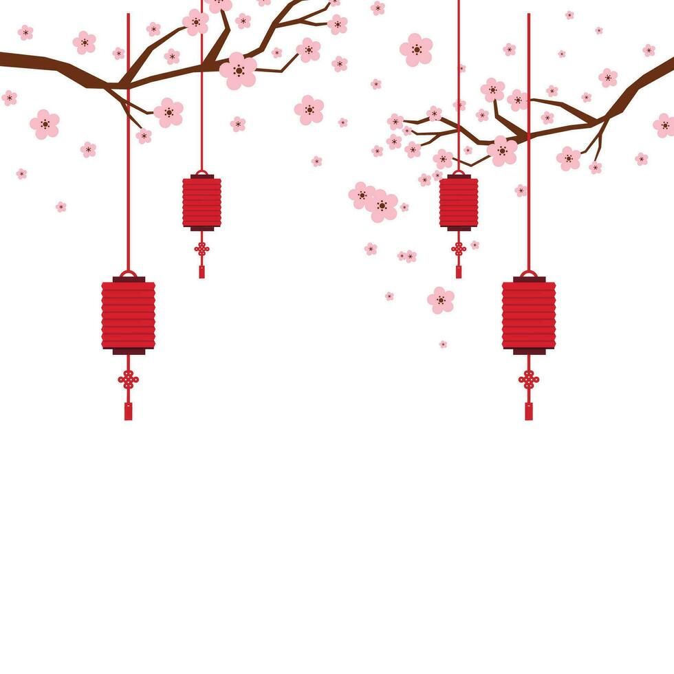 vector decoratief sakura boom voor Chinese nieuw jaar festival achtergrond
