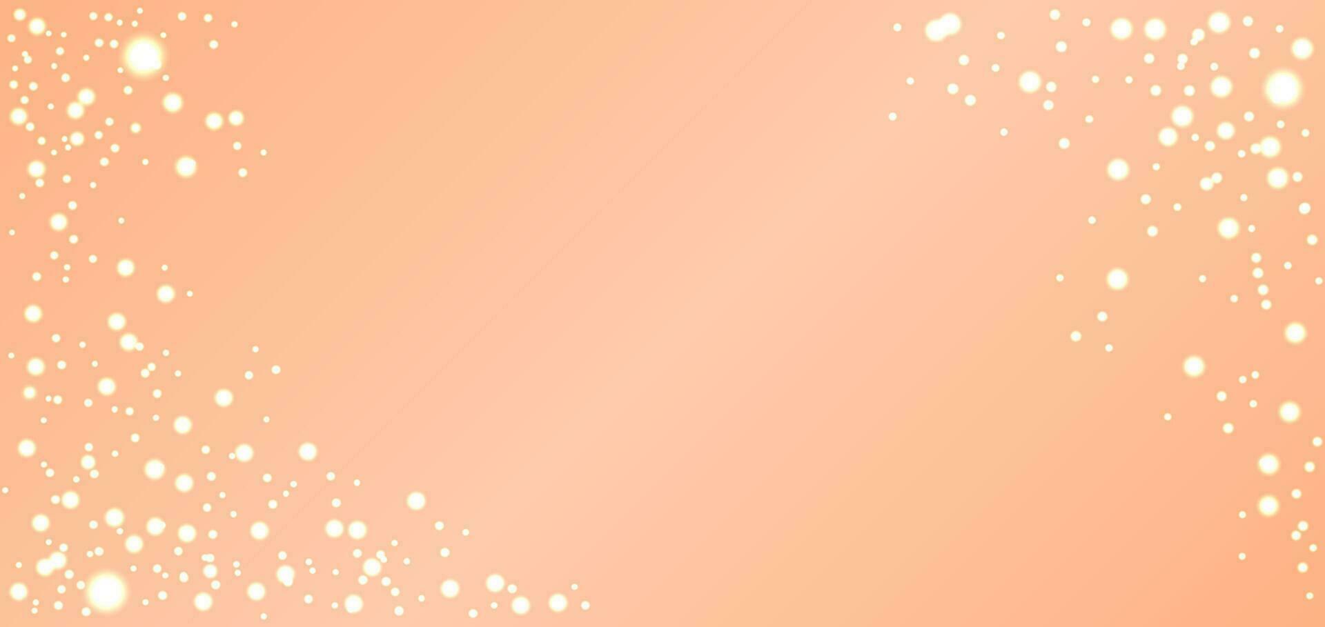 abstract gloeiend achtergrond met kopiëren ruimte. pantone 2024 kleur perzik dons. levendig glimmend peachy horizontaal rechthoekig web spandoek. vector helling illustratie