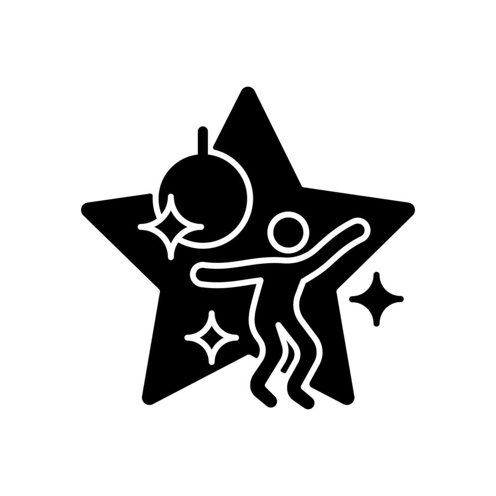 danswedstrijd show zwarte glyph icon vector