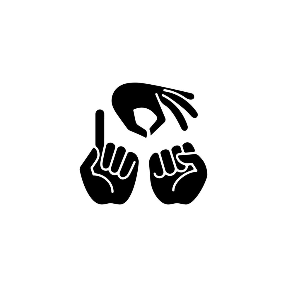 gebaren in communicatie zwart glyph-pictogram vector