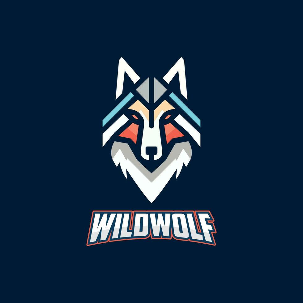 wolf logo ontwerp vector, wolven hoofd logo ontwerp sjabloon voor een gaming logo vector