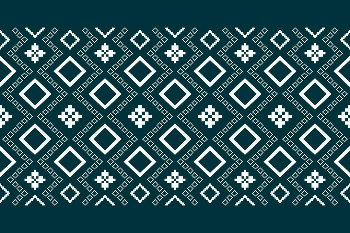 groen kruis steek kleurrijk meetkundig traditioneel etnisch patroon ikat naadloos patroon grens abstract ontwerp voor kleding stof afdrukken kleding jurk tapijt gordijnen en sarong aztec Afrikaanse Indisch Indonesisch vector