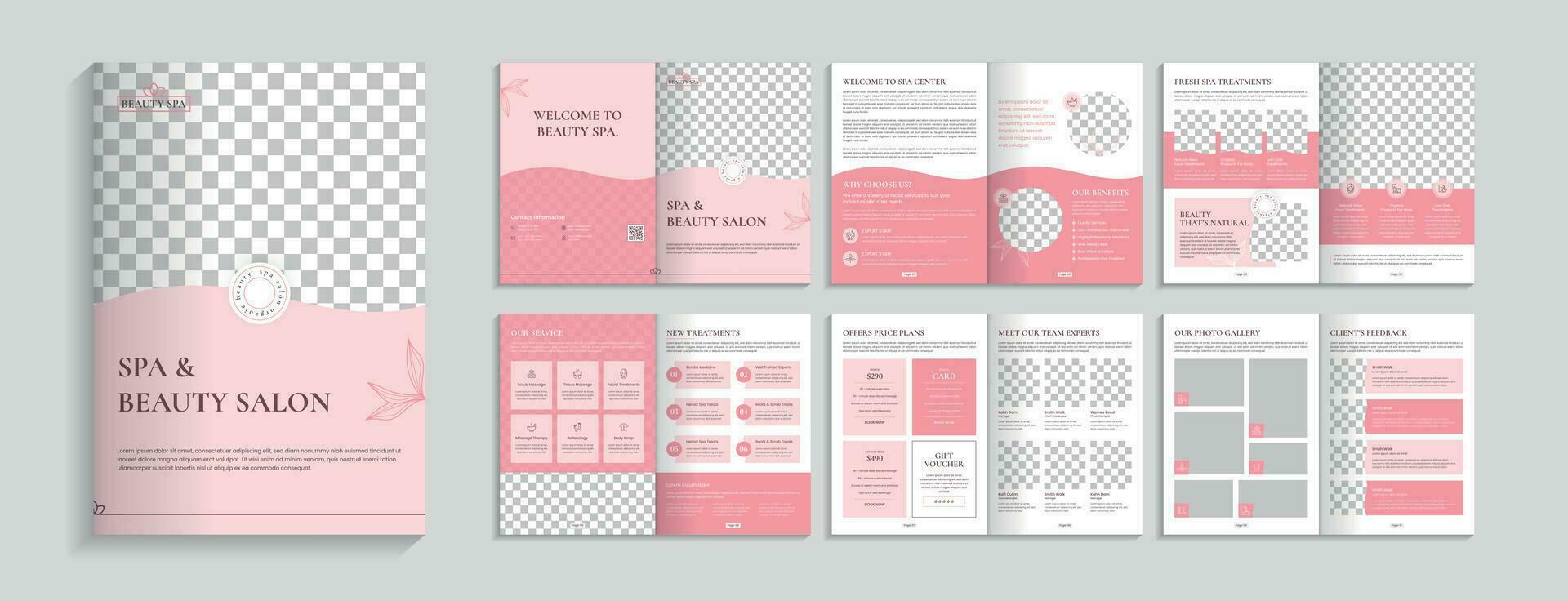 spa en schoonheid salon brochure ontwerp lay-out vector