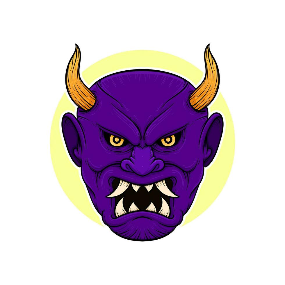 de traditioneel Japans demon oni masker illustratie vector