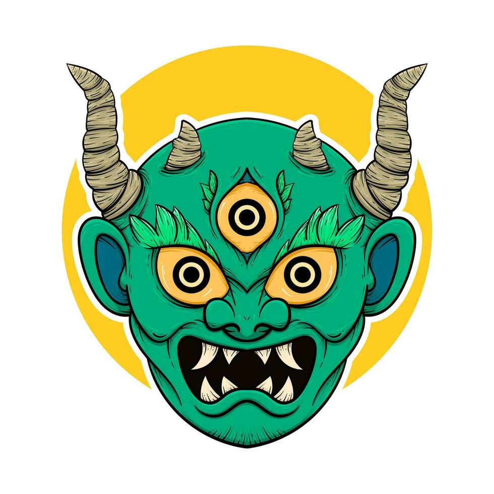 de traditioneel Japans demon oni masker illustratie vector