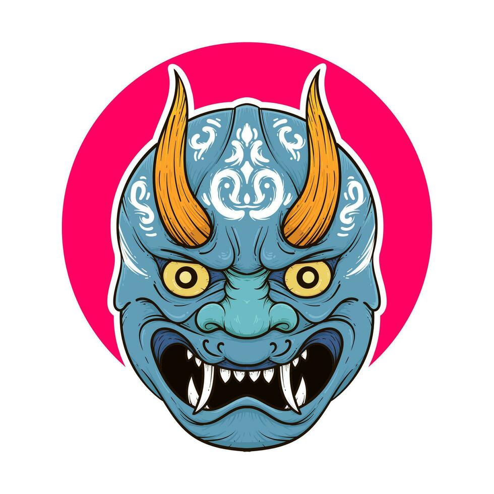 de traditioneel Japans demon oni masker illustratie vector