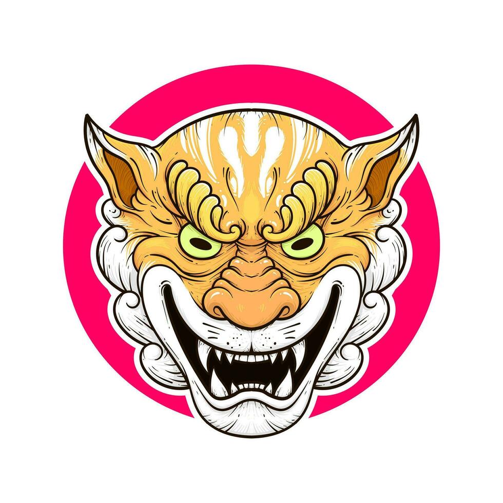 de traditioneel Japans demon oni masker illustratie vector