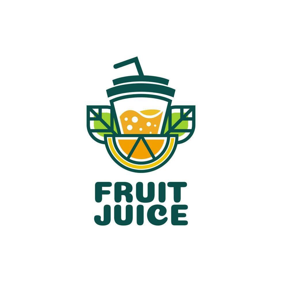 sap kop drinken oranje citroen fruit smoothie cocktail logo concept ontwerp illustratie vector