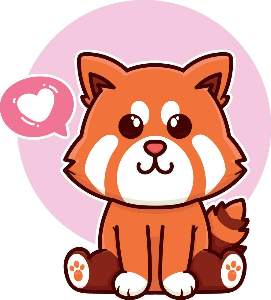 gelukkig rood panda aanbiddelijk tekenfilm tekening vector illustratie vlak ontwerp stijl