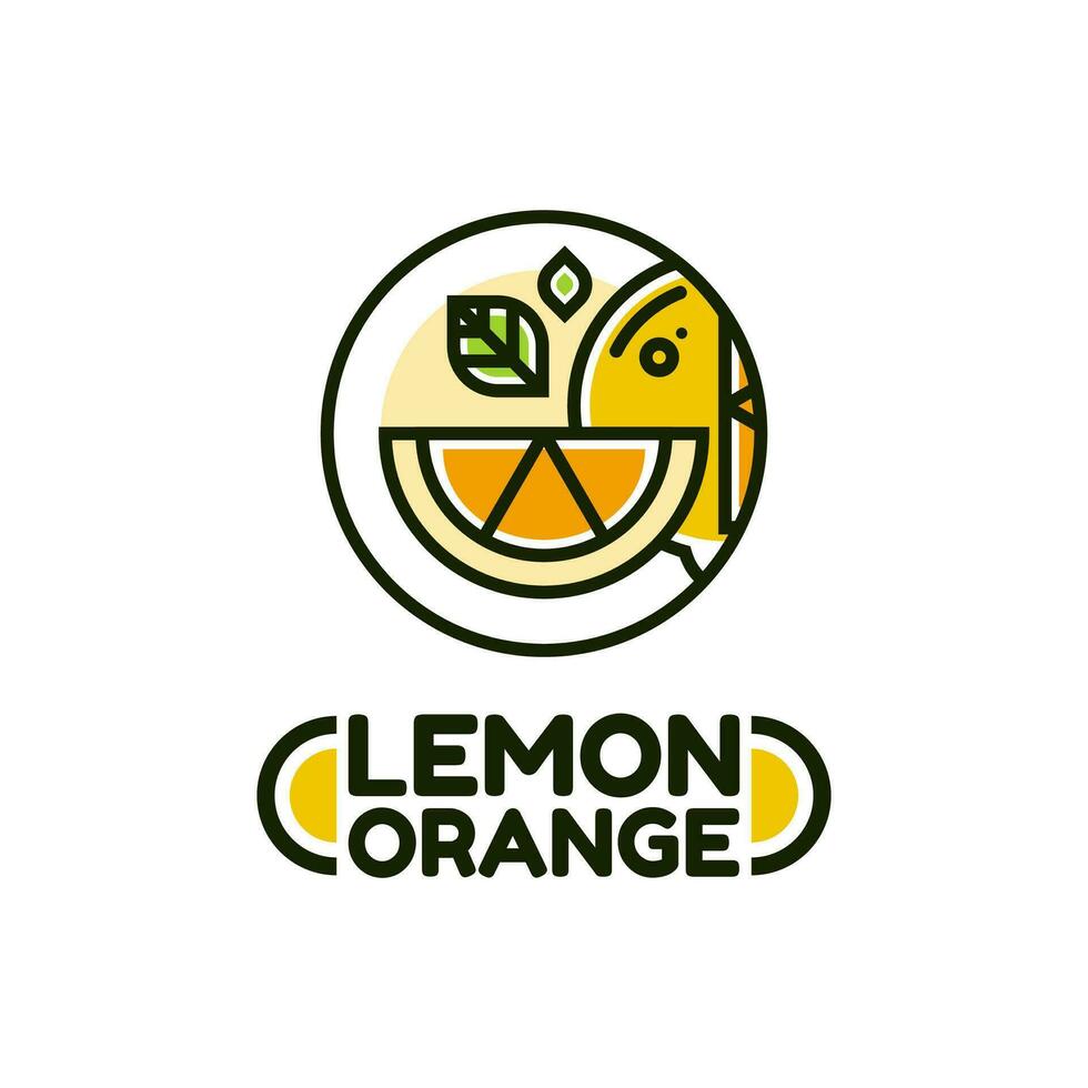 oranje citroen citrus fruit logo ontwerp vector illustratie