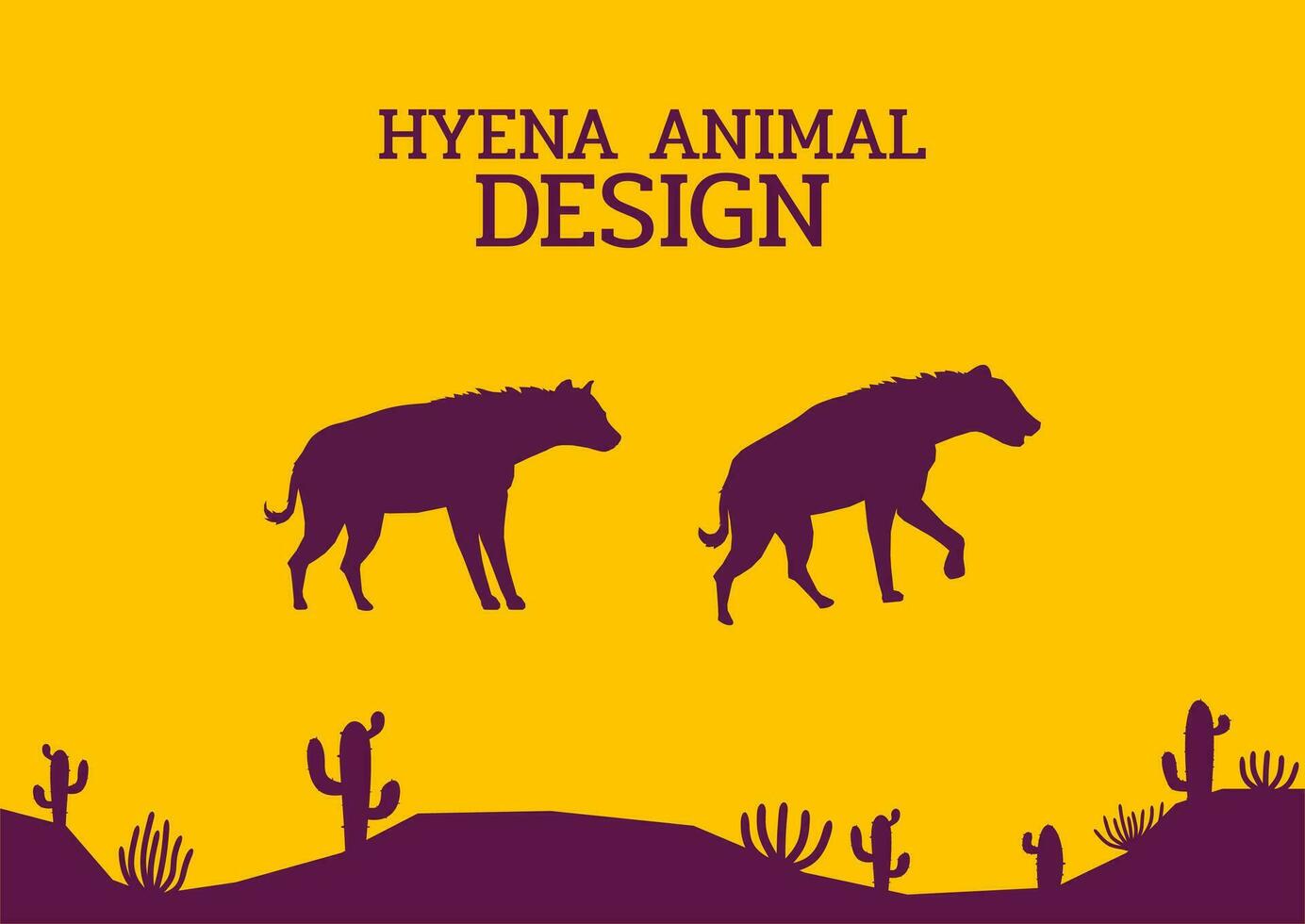 hyena woestijn dier silhouet vlak ontwerp vector illustratie