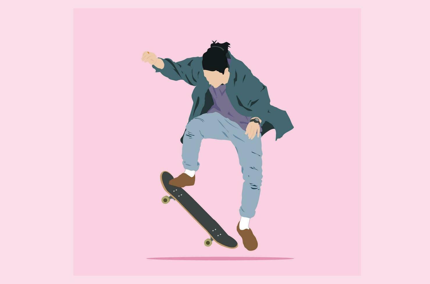 schaatser jongen vector kunst