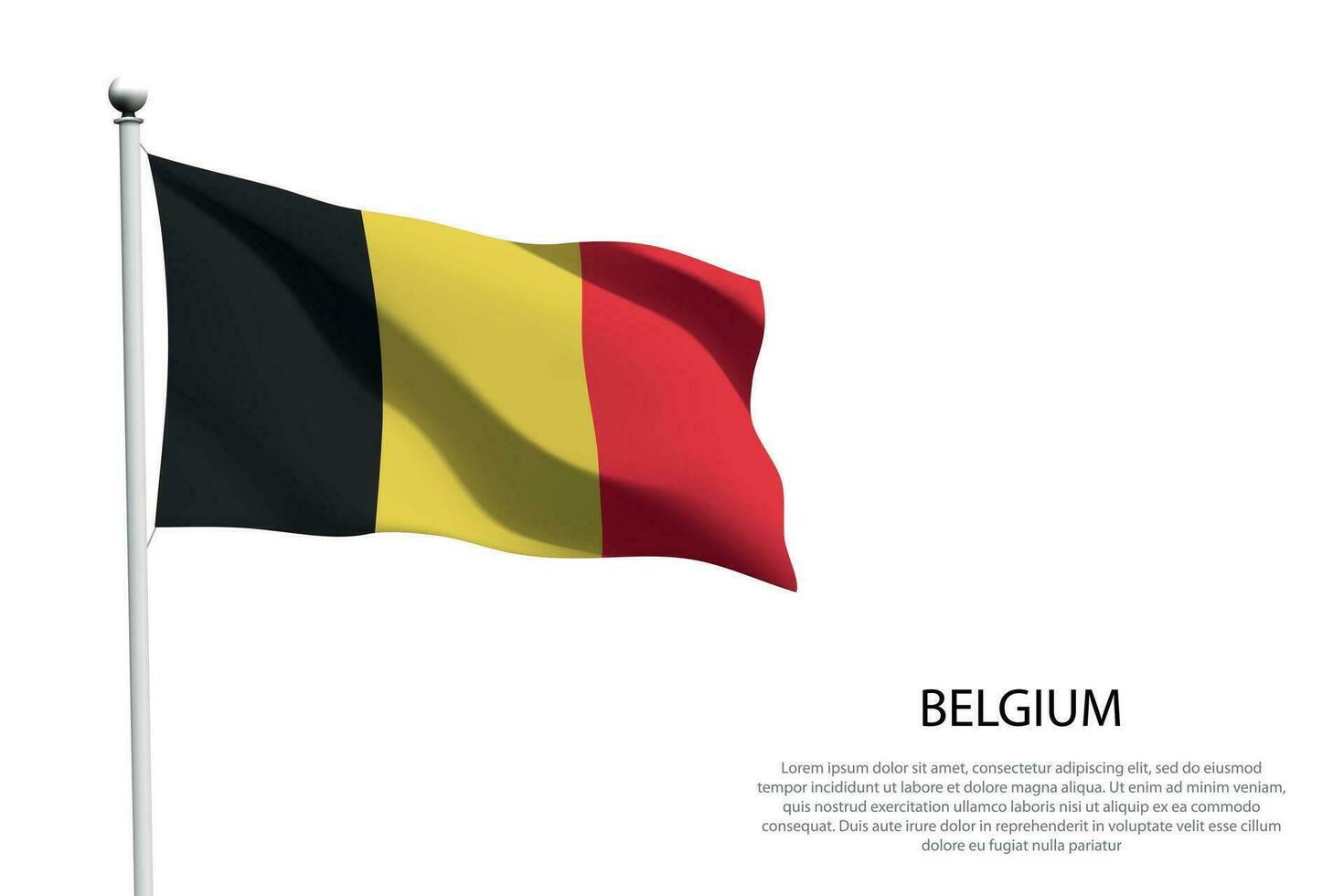 nationaal vlag belgie golvend Aan wit achtergrond vector