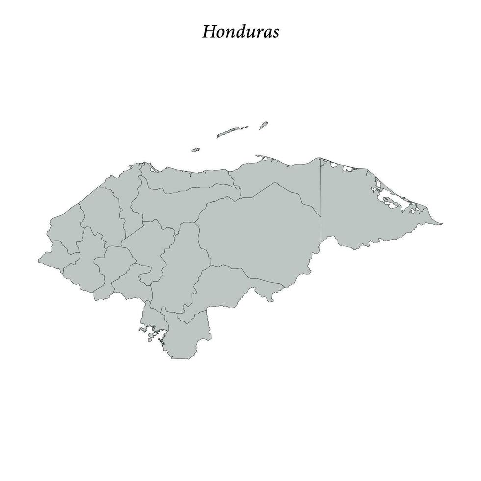 gemakkelijk vlak kaart van Honduras met borders vector