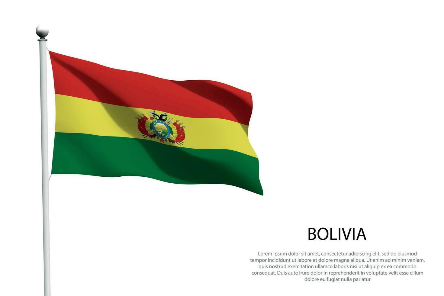 nationaal vlag Bolivia golvend Aan wit achtergrond vector