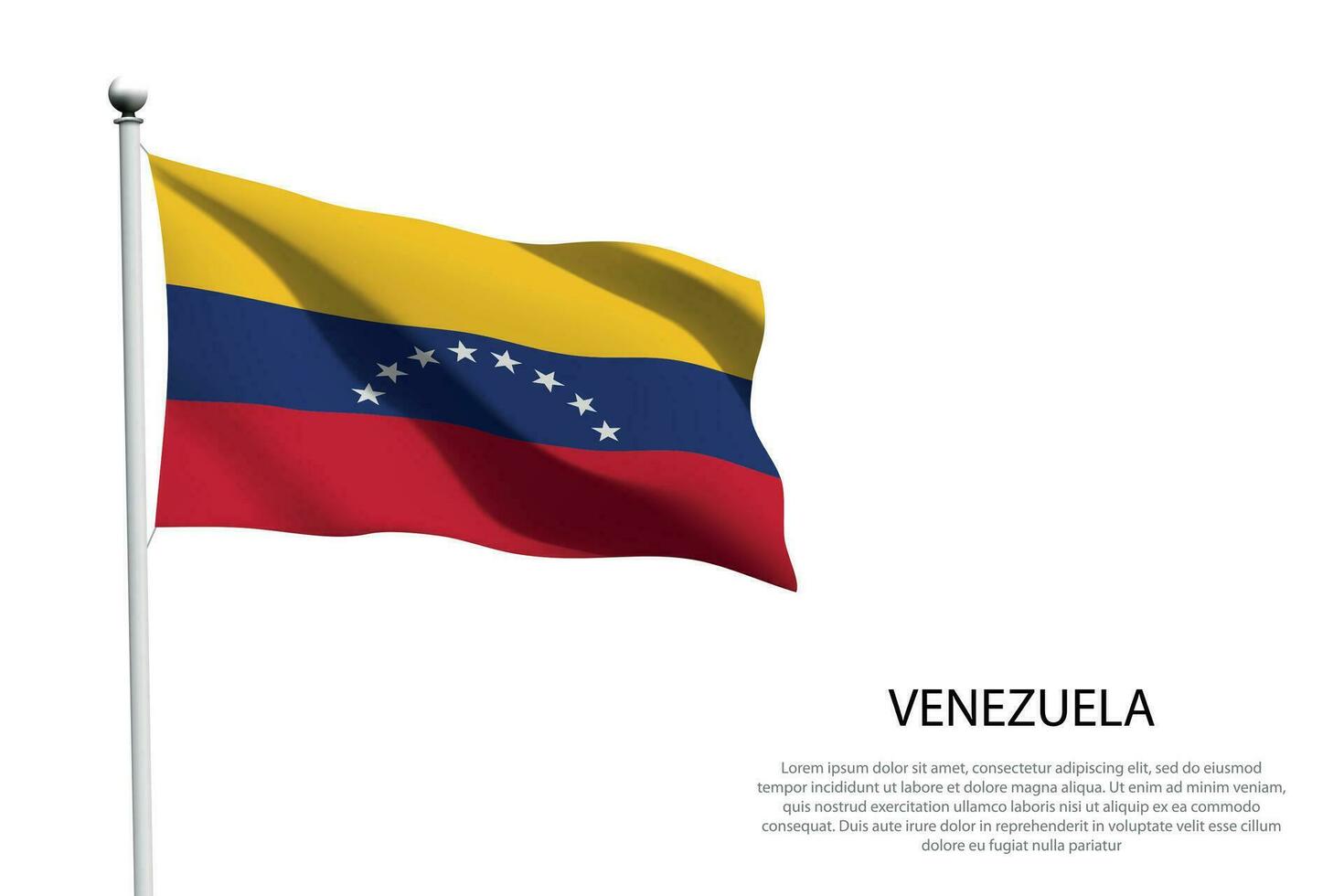 nationaal vlag Venezuela golvend Aan wit achtergrond vector