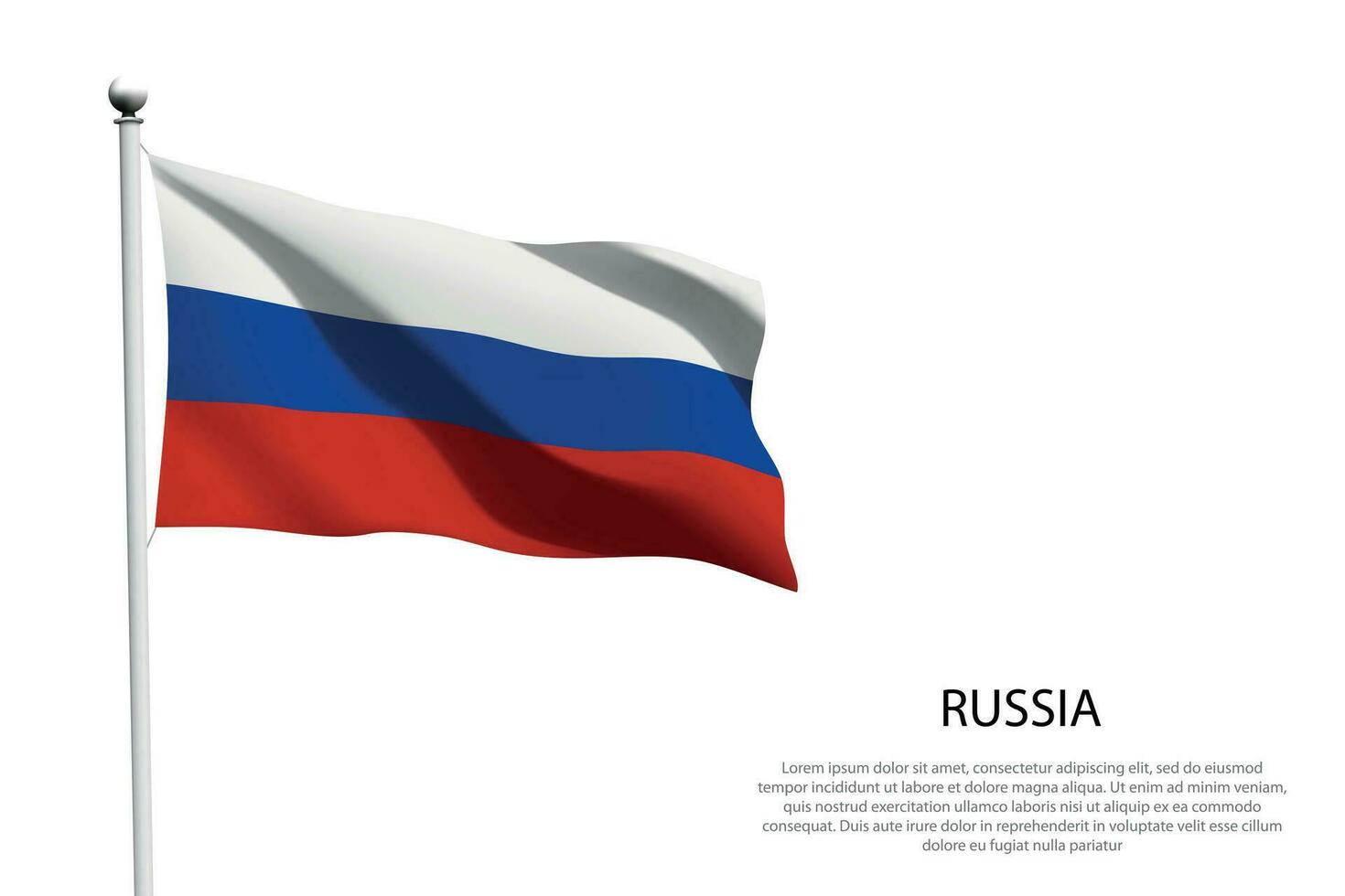 nationaal vlag Rusland golvend Aan wit achtergrond vector